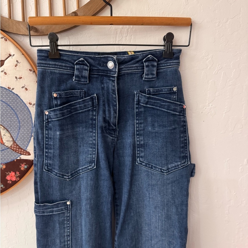 Maeve Anthropologie Gardener Carpenter High Rise Crop Jeans Size 25 - Picture 6 of 7